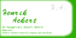 henrik ackert business card